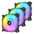 Fan set for computer case Antec F14 ARGB 140mm x3 Fans Color:black