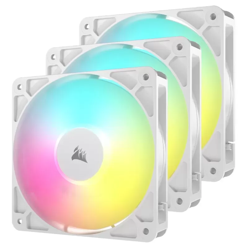 סט מאווררים Corsair RS120 ARGB 120mm PWM Fans - Triple Pack - לבן
