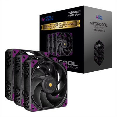 Вентилятор для Корпуса Super Flower Megacool 120mm 3pcs Pack Fans Вентилятор для Корпуса Super Flower Megacool 120mm 3pcs Pack Fans