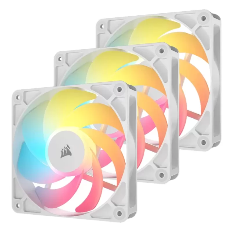 סט מאווררים Corsair RS120-R ARGB 120mm PWM Reverse 3xFans - לבן