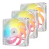 סט מאווררים Corsair RS120-R ARGB 120mm PWM Reverse 3xFans - לבן