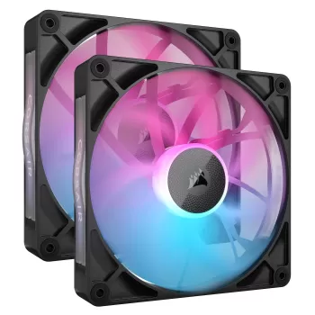 מאוורר למארז Corsair iCUE LINK RX140 RGB 140mm PWM Fan Twin Starter Kit צבע שחור