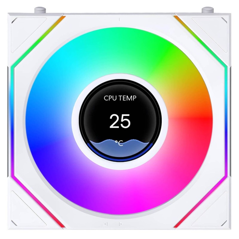 מאוורר למארז LIAN-LI 120mm UNI FAN SL-INF LCD FLEX Reverse Blade לבן