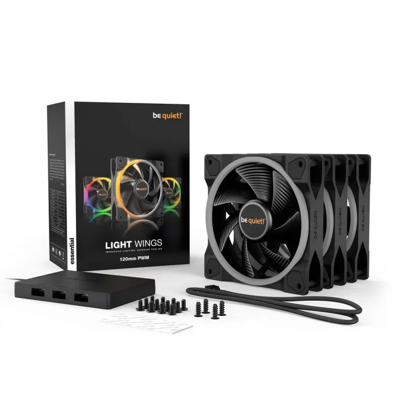 Case Fan be quiet! LIGHT WINGS 120mm PWM Triple Pack Color:black Case Fan be quiet! LIGHT WINGS 120mm PWM Triple Pack Color:black