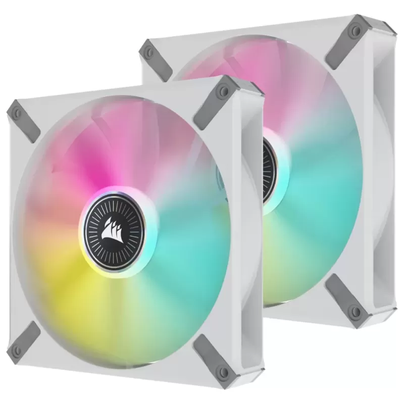 Set of 2 fans Corsair iCUE ML140 RGB ELITE Dual Fan Kit with Lighting Node CORE white 140mm Set of 2 fans Corsair iCUE ML140 RGB ELITE Dual Fan Kit with Lighting Node CORE white 140mm