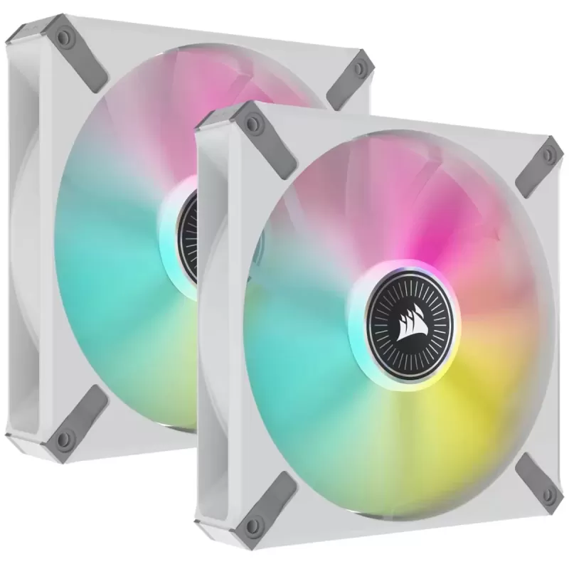 Set of 2 fans Corsair iCUE ML140 RGB ELITE Dual Fan Kit with Lighting Node CORE white 140mm Set of 2 fans Corsair iCUE ML140 RGB ELITE Dual Fan Kit with Lighting Node CORE white 140mm
