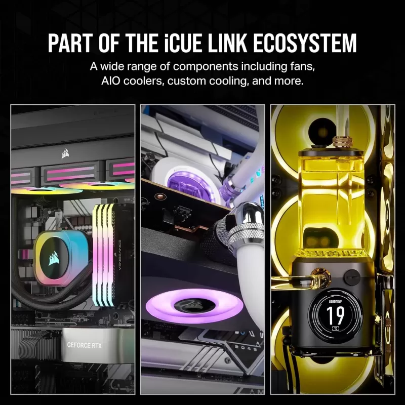 Case Fan Corsair 3 120 iCUE LINK QX120 RGB Starter kit 120mm Color:black