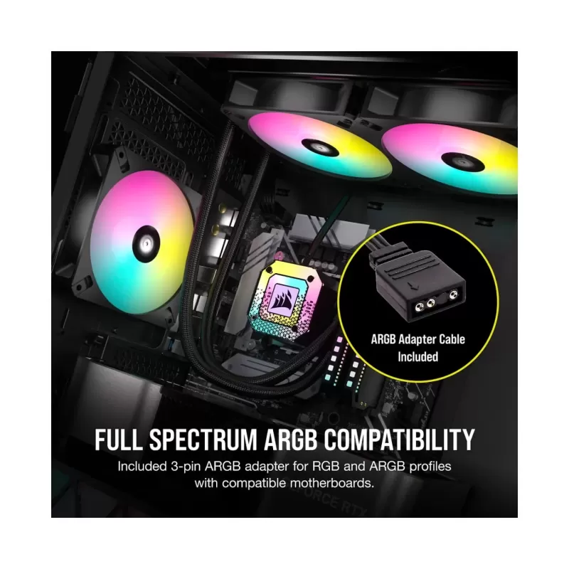 Вентилятор для Корпуса Corsair iCUE AR120 Digital RGB 120mm PWM Fan, Single Pack Цвет:чёрный