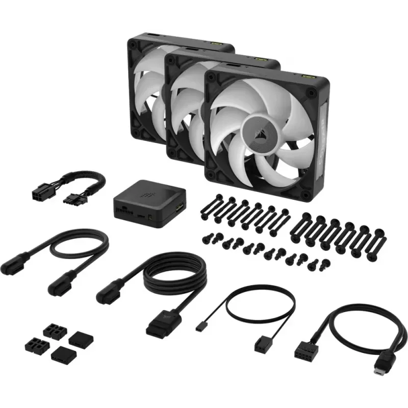 Fan set for computer case Corsair iCUE LINK RX120 MAX RGB 120mm 3xFans Color:black