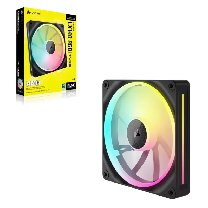 מאוורר למארז Corsair iCUE LINK LX140 RGB 140mm PWM Single Fan צבע שחור