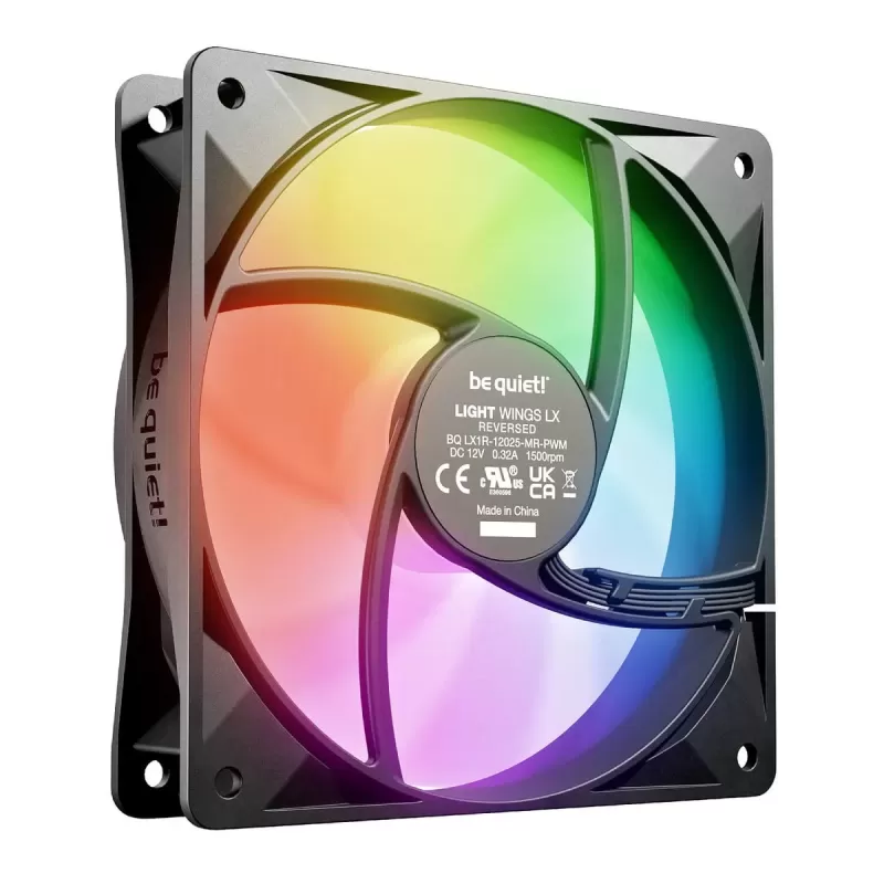 מאוורר למארז be quiet! Light Wings LX 120mm PWM Reverse צבע שחור