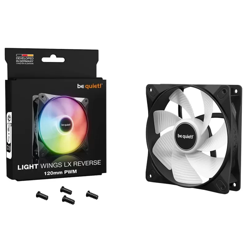מאוורר למארז be quiet! Light Wings LX 120mm PWM Reverse צבע שחור