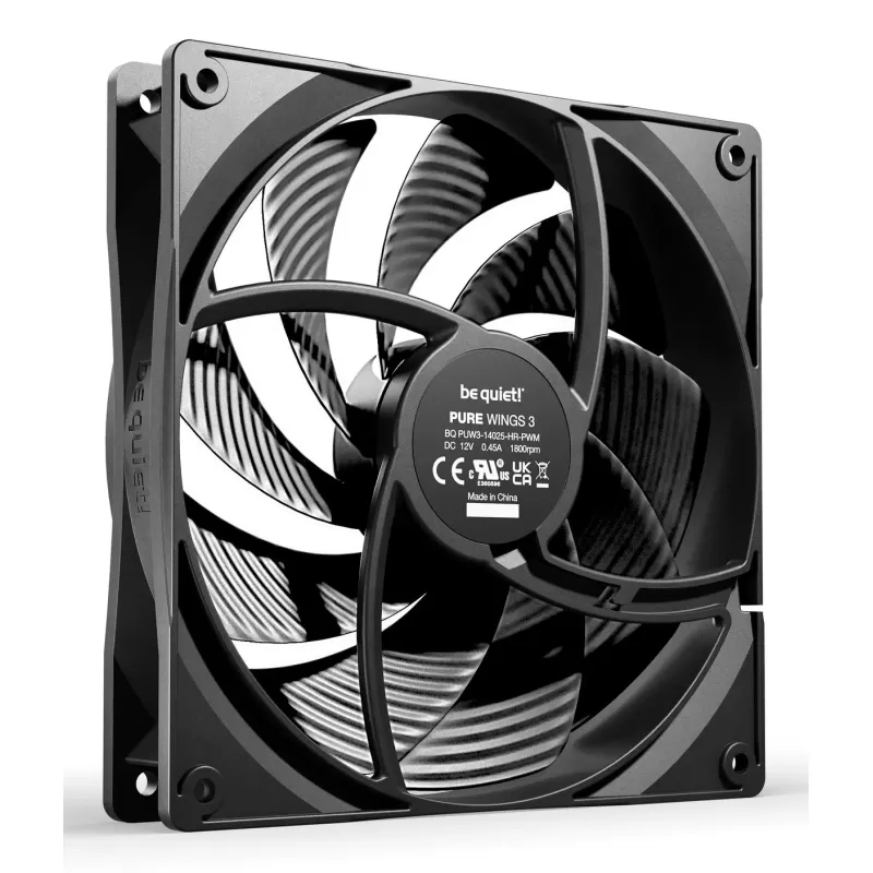 מאוורר למארז be quiet! Pure Wings 3 140mm PWM HS 3-Pack שחור