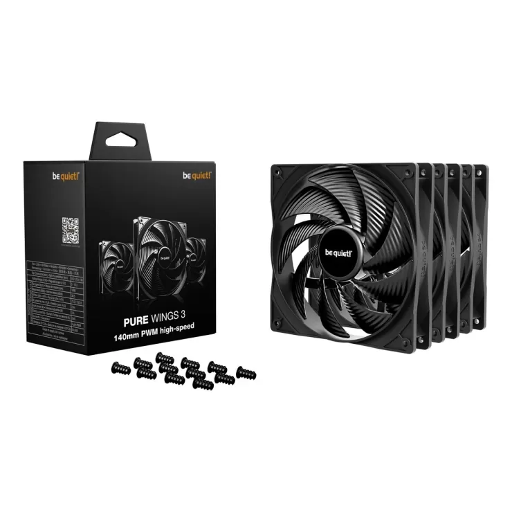 מאוורר למארז be quiet! Pure Wings 3 140mm PWM HS 3-Pack שחור
