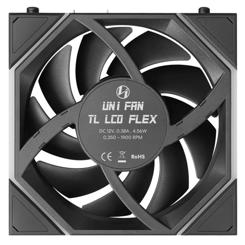 מאוורר למארז LIAN-LI 120mm UNI FAN TL LCD FLEX Reverse Blade שחור