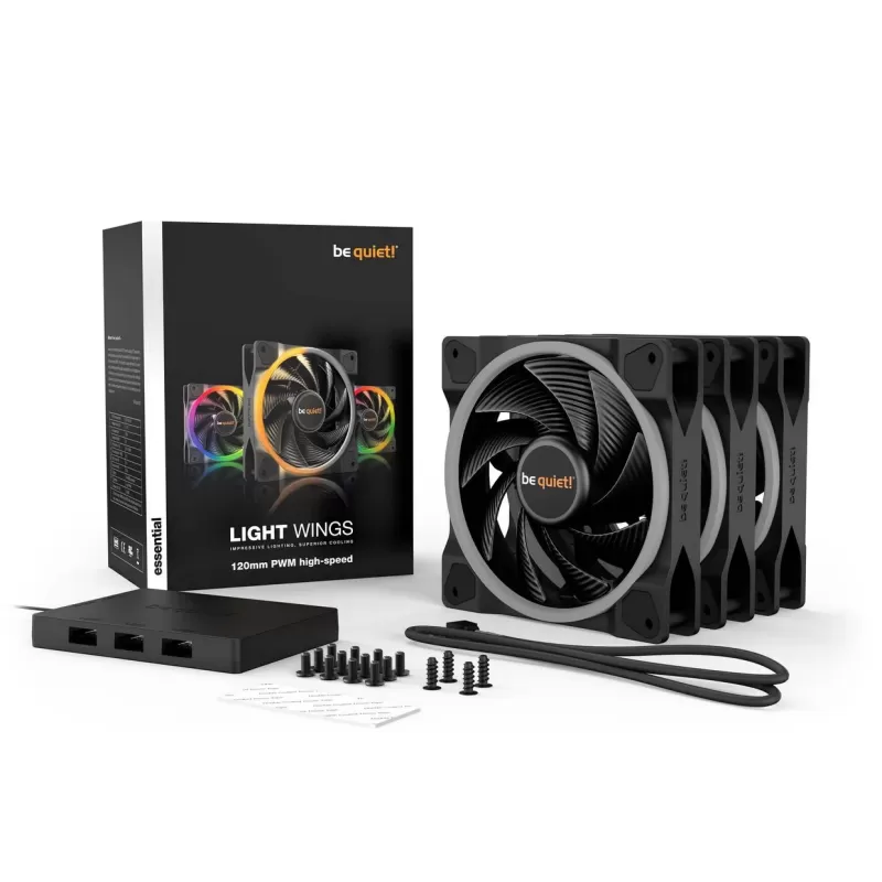 Case Fan be quiet! LIGHT WINGS 120mm PWM high-speed Triple-Pack Color:black