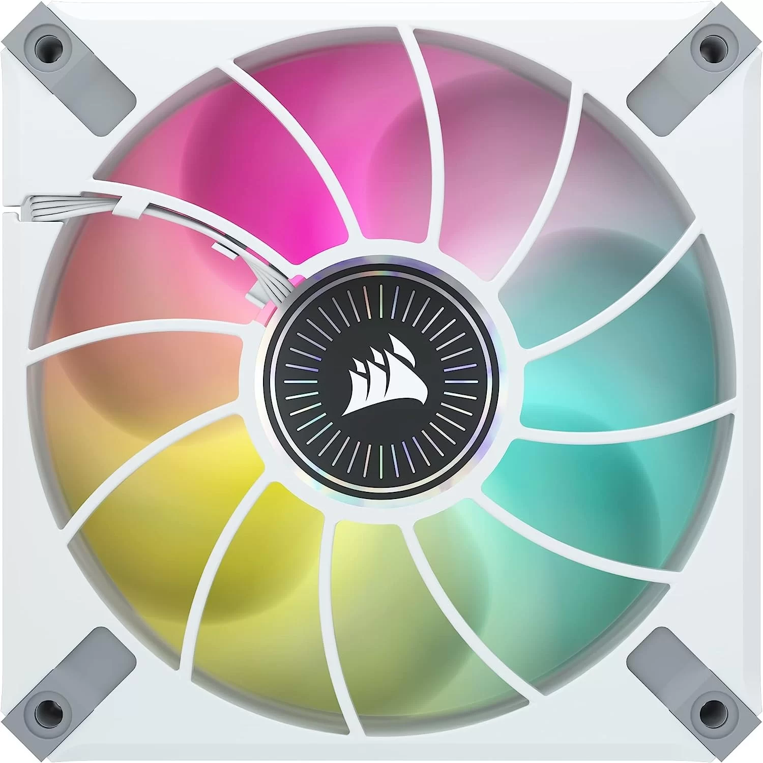 комплект 3 вентиляторы + контроллер Corsair iCUE ML120 RGB ELITE Premium 120mm PWM Magnetic Levitation Fan - White Triple Fan Kit with iCUE Lighting