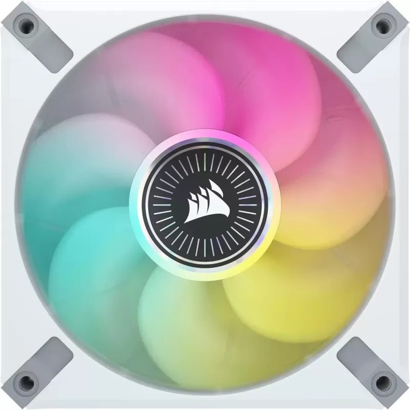 3 Fans Kit + Controller Corsair iCUE ML120 RGB ELITE Premium 120mm PWM Magnetic Levitation Fan - White Triple Fan Kit with iCUE Lighting Node