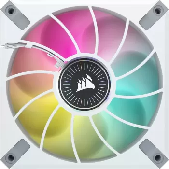 комплект 3 вентиляторы + контроллер Corsair iCUE ML120 RGB ELITE Premium 120mm PWM Magnetic Levitation Fan - White Triple Fan Kit with iCUE Lighting