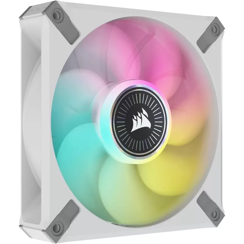 3 Fans Kit + Controller Corsair iCUE ML120 RGB ELITE Premium 120mm PWM Magnetic Levitation Fan - White Triple Fan Kit with iCUE Lighting Node