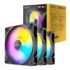 סט מאווררים למארז Antec Tranquil 140mm ARGB PWM x3 Fans צבע שחור