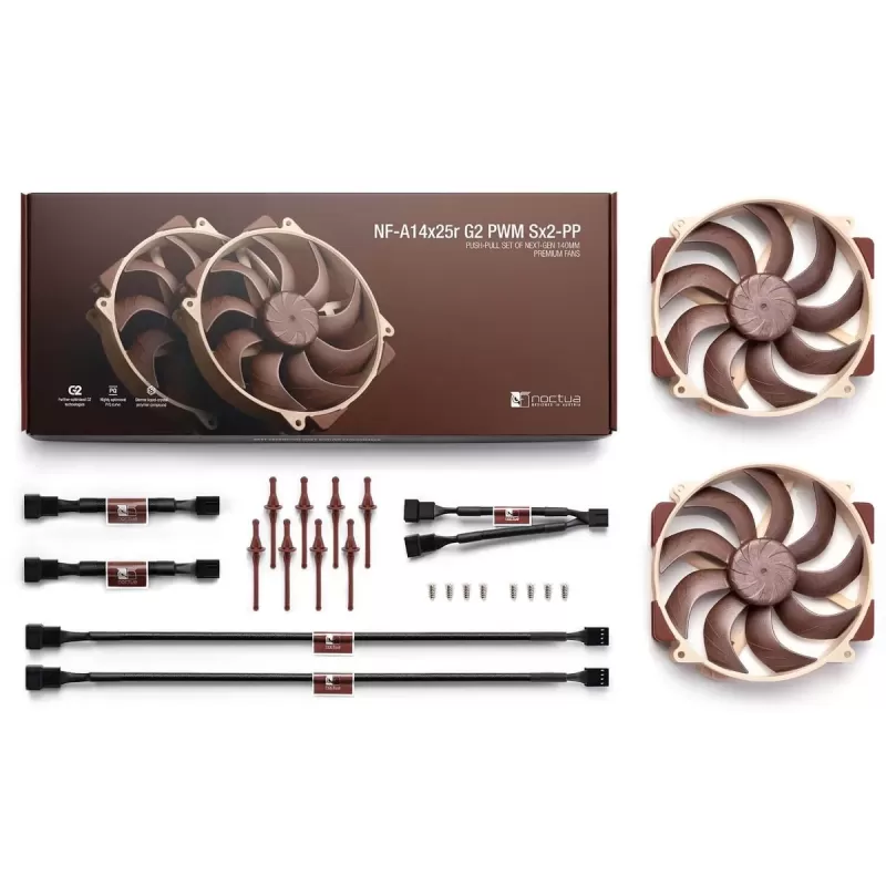 Вентилятор для Корпуса Noctua NF-A14X25r G2 PWM SX2-PP 140mm 2xFans