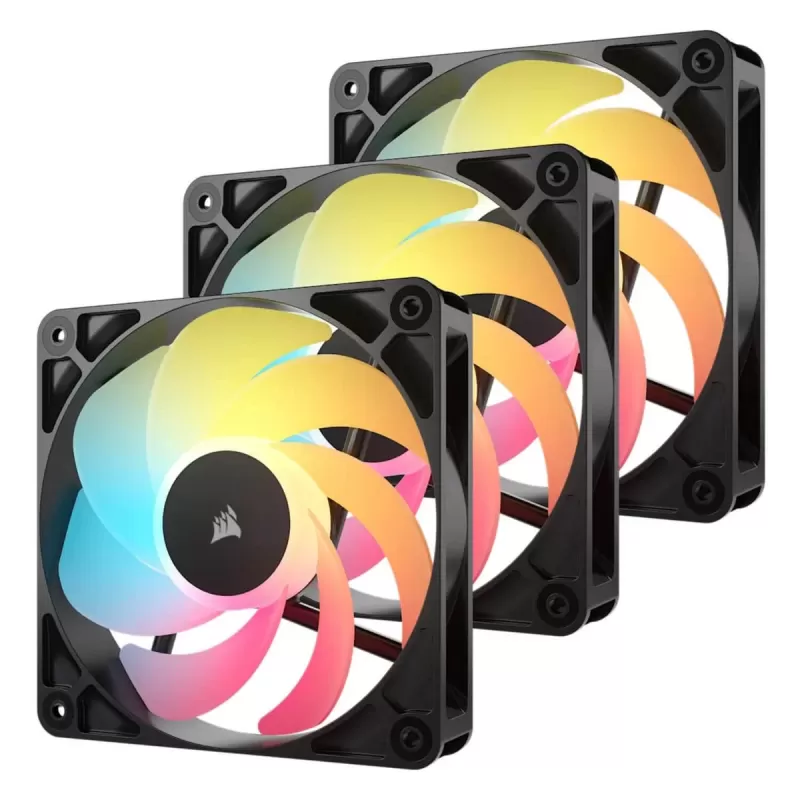 Fan set Corsair RS120-R ARGB 120mm PWM Reverse 3xFans black Fan set Corsair RS120-R ARGB 120mm PWM Reverse 3xFans black