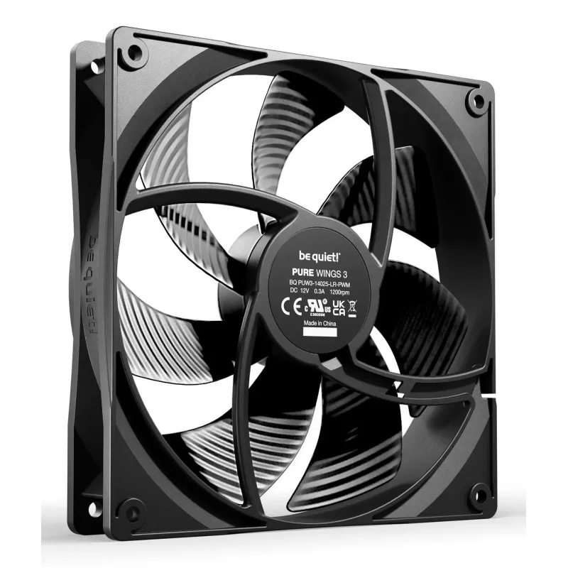 מאוורר למארז be quiet! Pure Wings 3 140mm PWM 3-Pack שחור