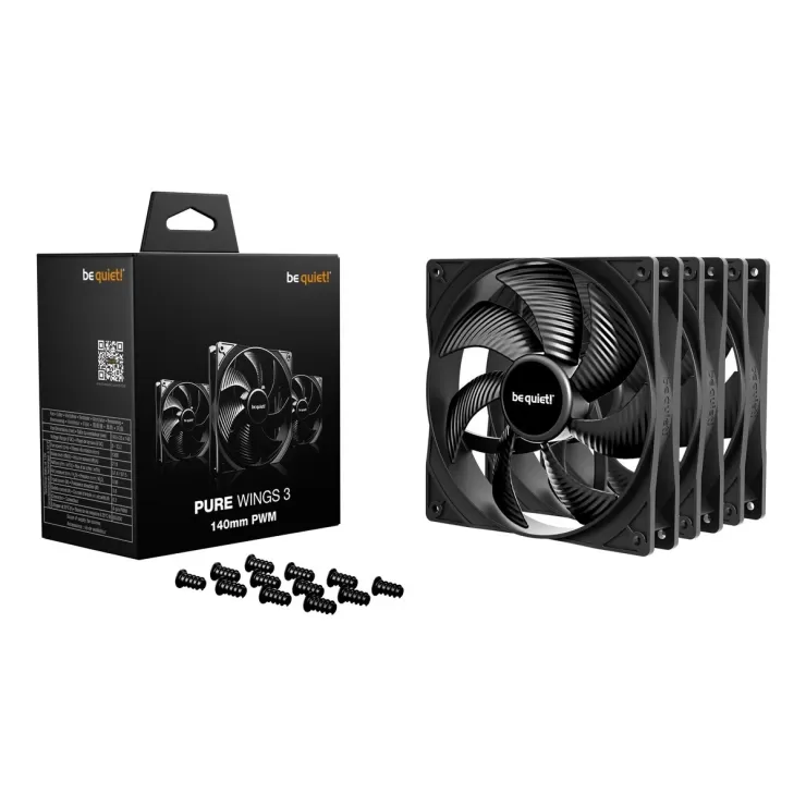 מאוורר למארז be quiet! Pure Wings 3 140mm PWM 3-Pack שחור
