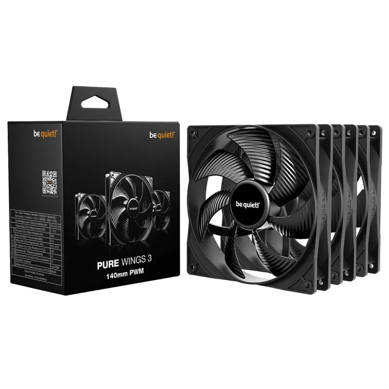 מאוורר למארז be quiet! Pure Wings 3 140mm PWM 3-Pack שחור