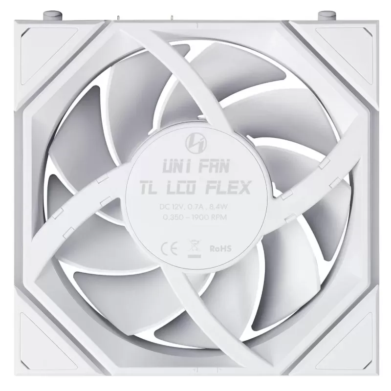 מאוורר למארז LIAN-LI 120mm UNI FAN TL LCD FLEX לבן