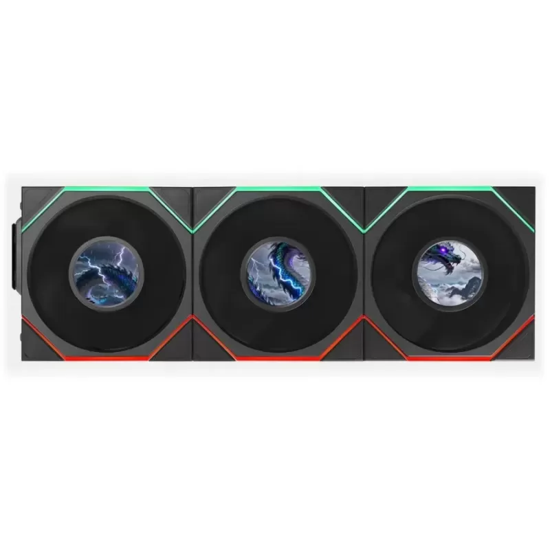 Case Fan LIAN-LI 120mm UNI FAN TL LCD FLEX Reverse Blade 3-Pack black