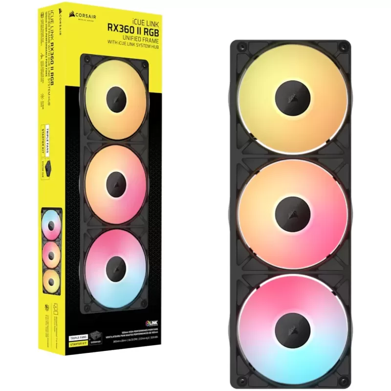 מאוורר למארז Corsair iCUE LINK RX360 II Unified Frame RGB PWM 120mm