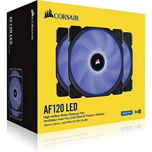 Kit 3 Fans Corsair Air Series AF120 LED (2018) black, blue 120mm Kit 3 Fans Corsair Air Series AF120 LED (2018) black, blue 120mm