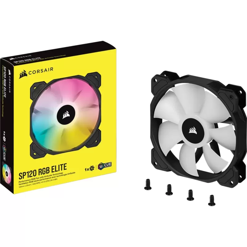 מאוורר למארז Corsair iCUE SP120 RGB ELITE Performance 120mm PWM Fan - Single Pack צבע שחור