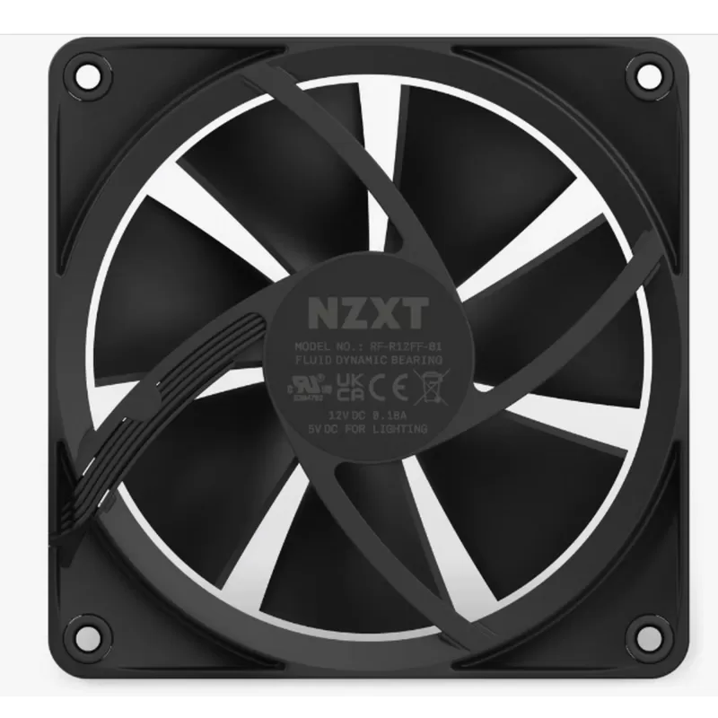 מאוורר למארז NZXT F120 RGB שחור 120mm מאוורר למארז NZXT F120 RGB שחור 120mm