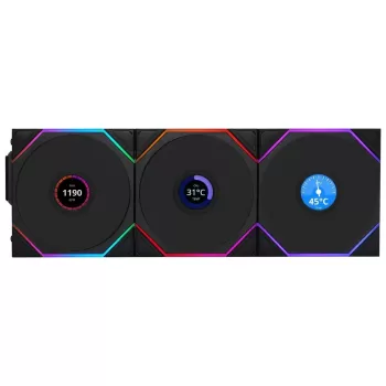 Комплект из 3-ех Вентиляторов LIAN-LI TL120 UNI Wireless LCD 120mm 3x Fans black