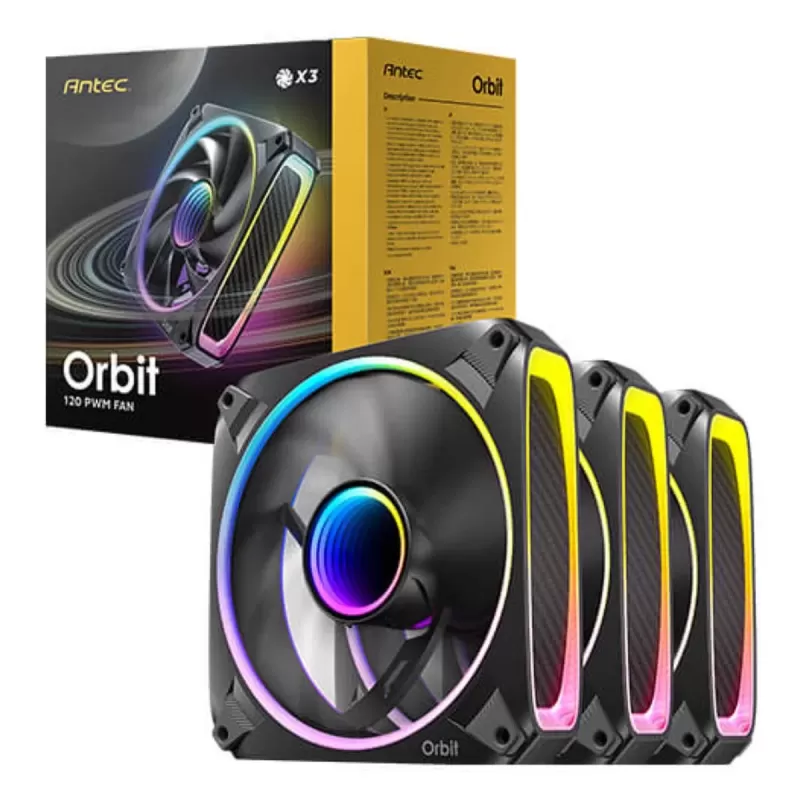 Набор вентиляторов Antec Orbit 120 ARGB x3 Fans 120mm Цвет:чёрный