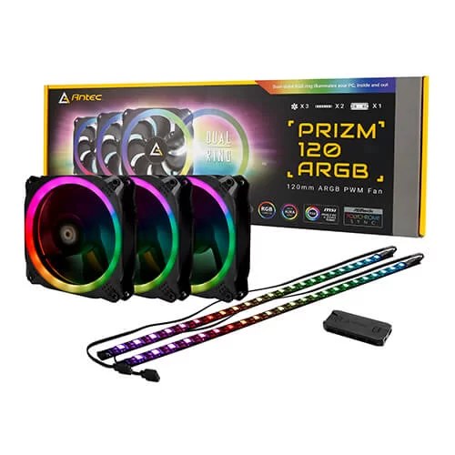 מאוורר למארז Antec Prizm 120 ARGB 3+2+C 120mm