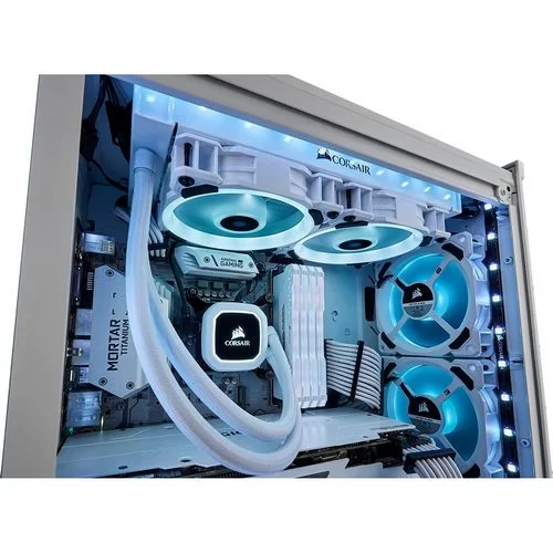 ערכת 3 מאווררים כולל Lighting Node CORE Corsair LL120 RGB לבן 120mm