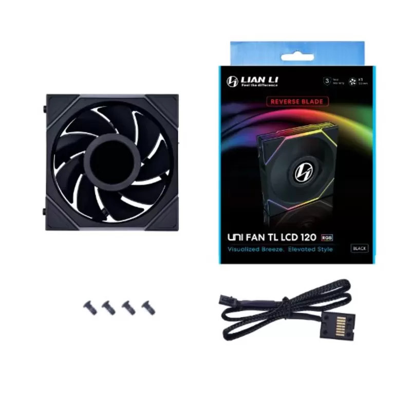 Case Fan LIAN-LI 120mm TL120 LCD Reverse UNI black Case Fan LIAN-LI 120mm TL120 LCD Reverse UNI black