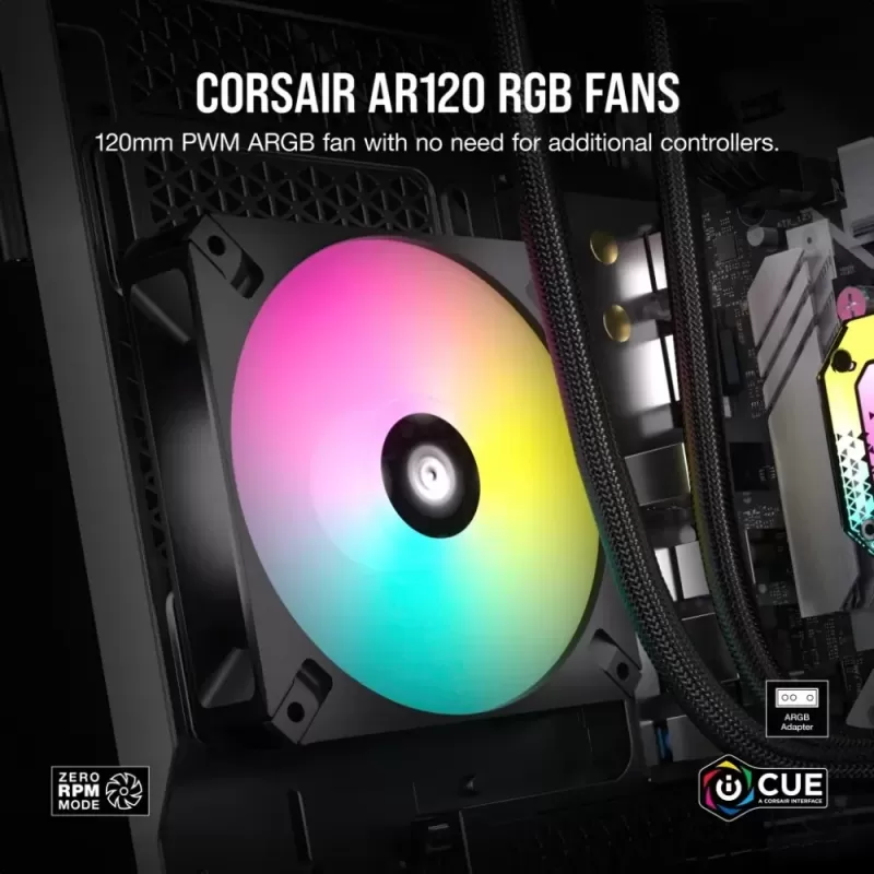 Case Fan Corsair iCUE AR120 Digital RGB 120mm PWM Fan, Triple Pack Color:black