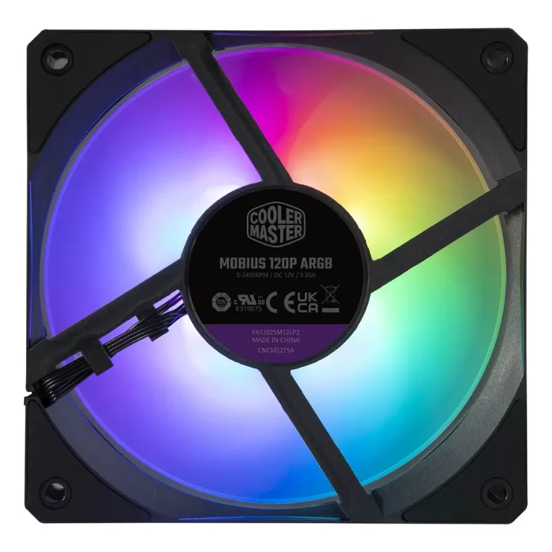 מאוורר למארז Cooler Master Mobius 120P ARGB Case Fan 120mm צבע שחור