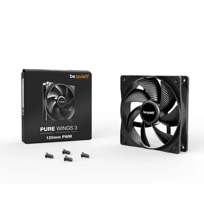 מאוורר למארז be quiet! Pure Wings 3 120mm PWM צבע שחור מאוורר למארז be quiet! Pure Wings 3 120mm PWM צבע שחור