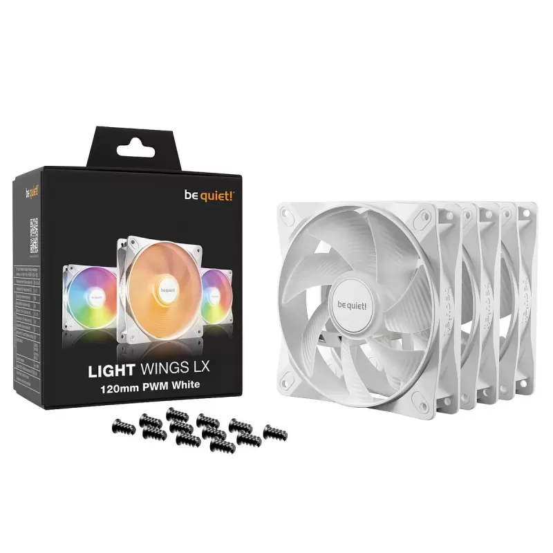 מאוורר למארז be quiet! Light Wings LX 120mm PWM לבן Triple-Pack מאוורר למארז be quiet! Light Wings LX 120mm PWM לבן Triple-Pack
