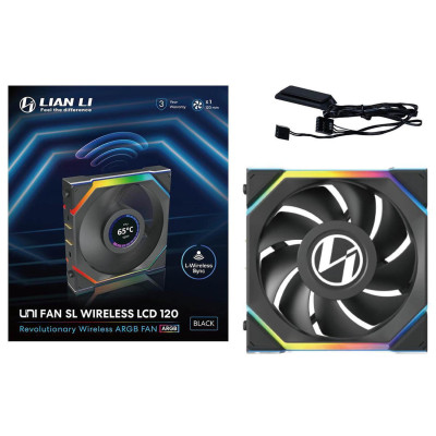 Вентилятор для Корпуса LIAN-LI UNI SL Wireless LCD 12mm 120mm Цвет:черный Вентилятор для Корпуса LIAN-LI UNI SL Wireless LCD 12mm 120mm Цвет:черный