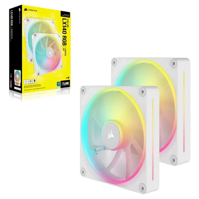 Набор вентиляторов Corsair iCUE LINK LX140 RGB 140mm PWM 2x Fans Starter Kit -