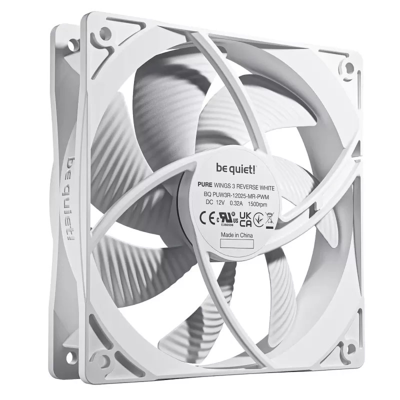Case Fan be quiet! Pure Wings 3 120mm PWM Reverse 3-Pack white
