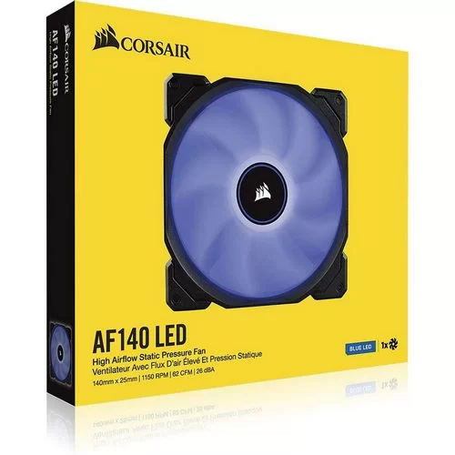 מאוורר למארז Corsair Air Series AF140 LED (2018) שחור, כחול 140mm
