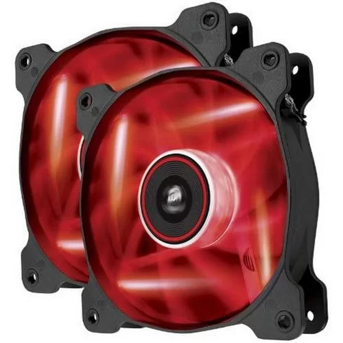 Two Fans Corsair Air Series AF120 LED Red Quiet Edition High Airflow black, red 120mm
